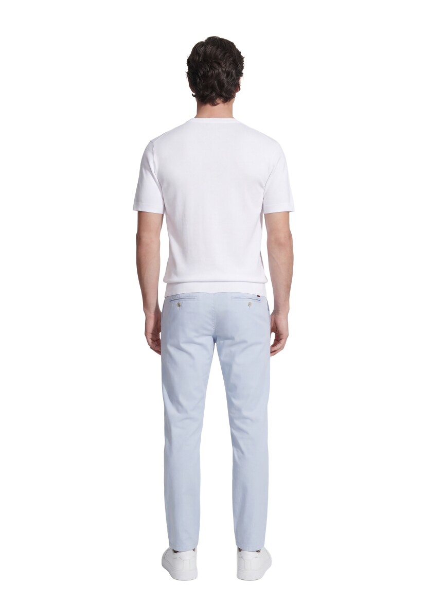 White Jacquard 100% Cotton T-Shirt - 4