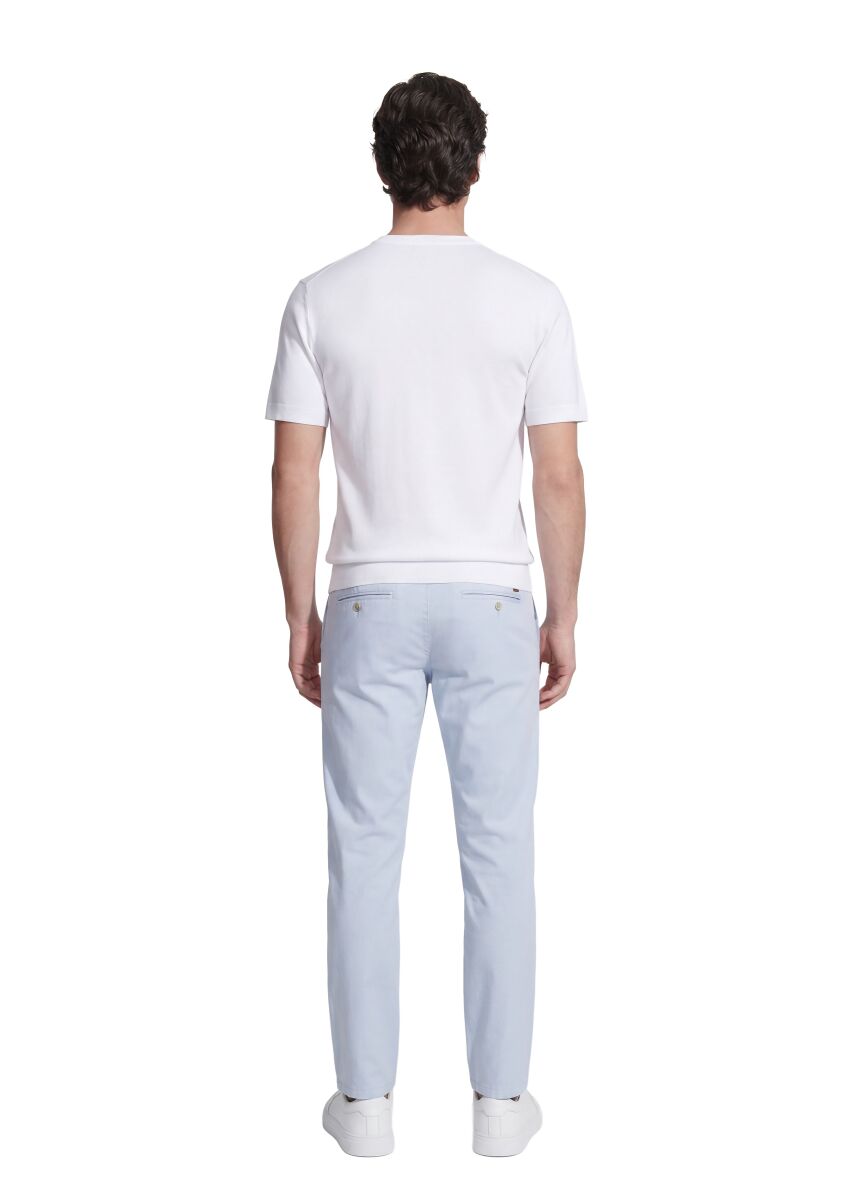 White Jacquard 100% Cotton T-Shirt - 4