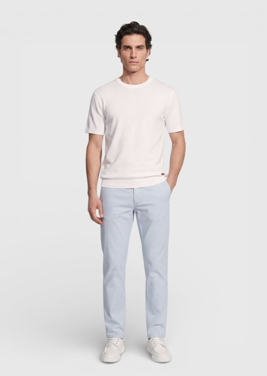 White Jacquard 100% Cotton T-Shirt - 2