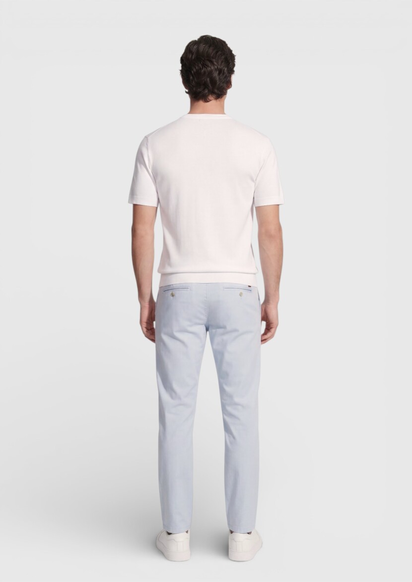 White Jacquard 100% Cotton T-Shirt - 4