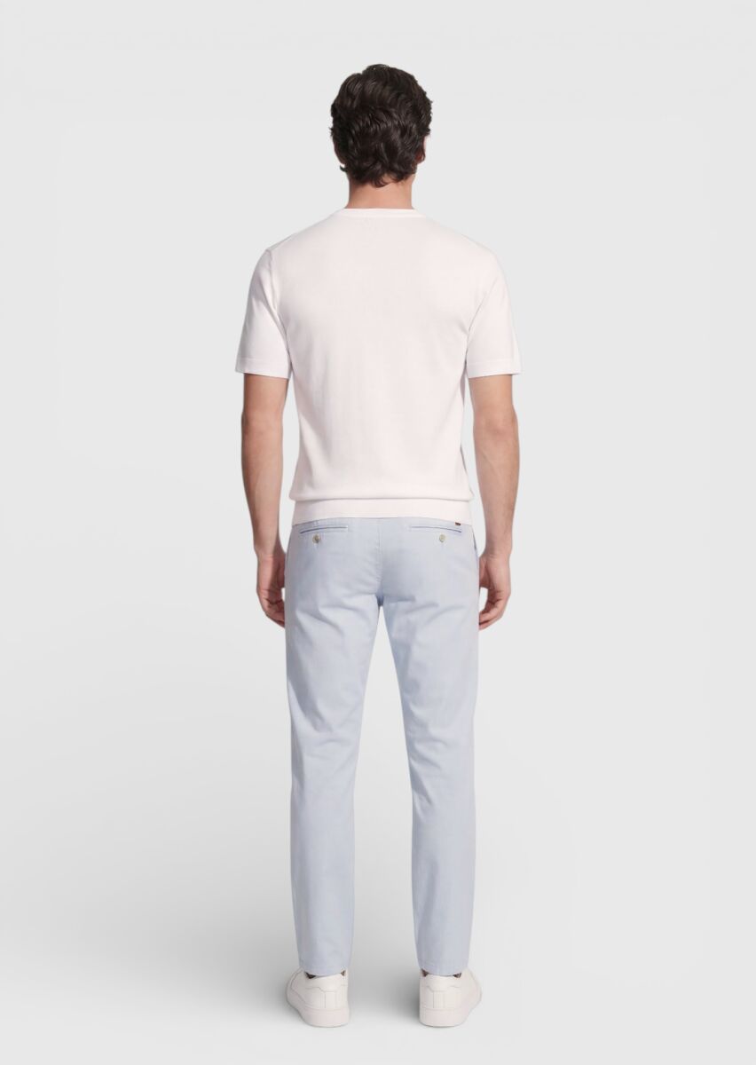 White Jacquard 100% Cotton T-Shirt - 4