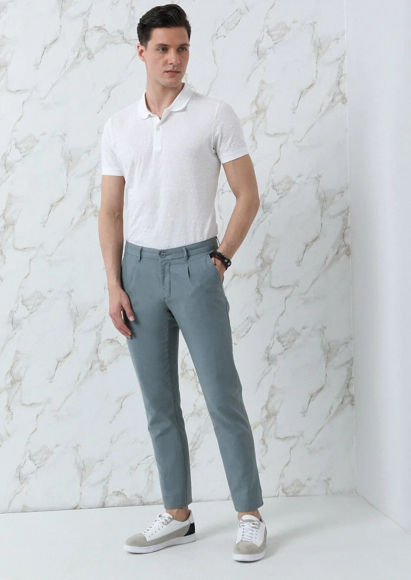 White Jacquard Polo Neck 100% Cotton T-Shirt 