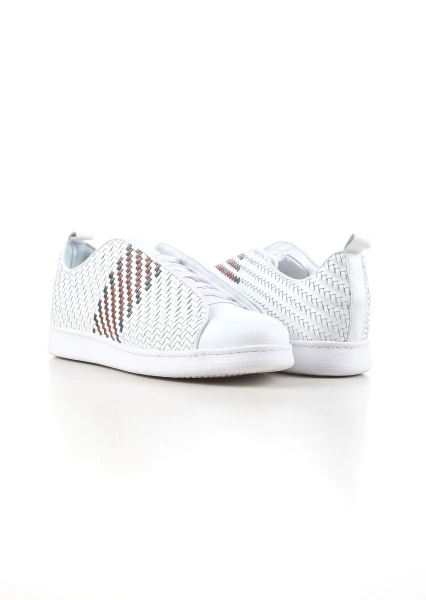 White Leather Casual Sneaker - 3