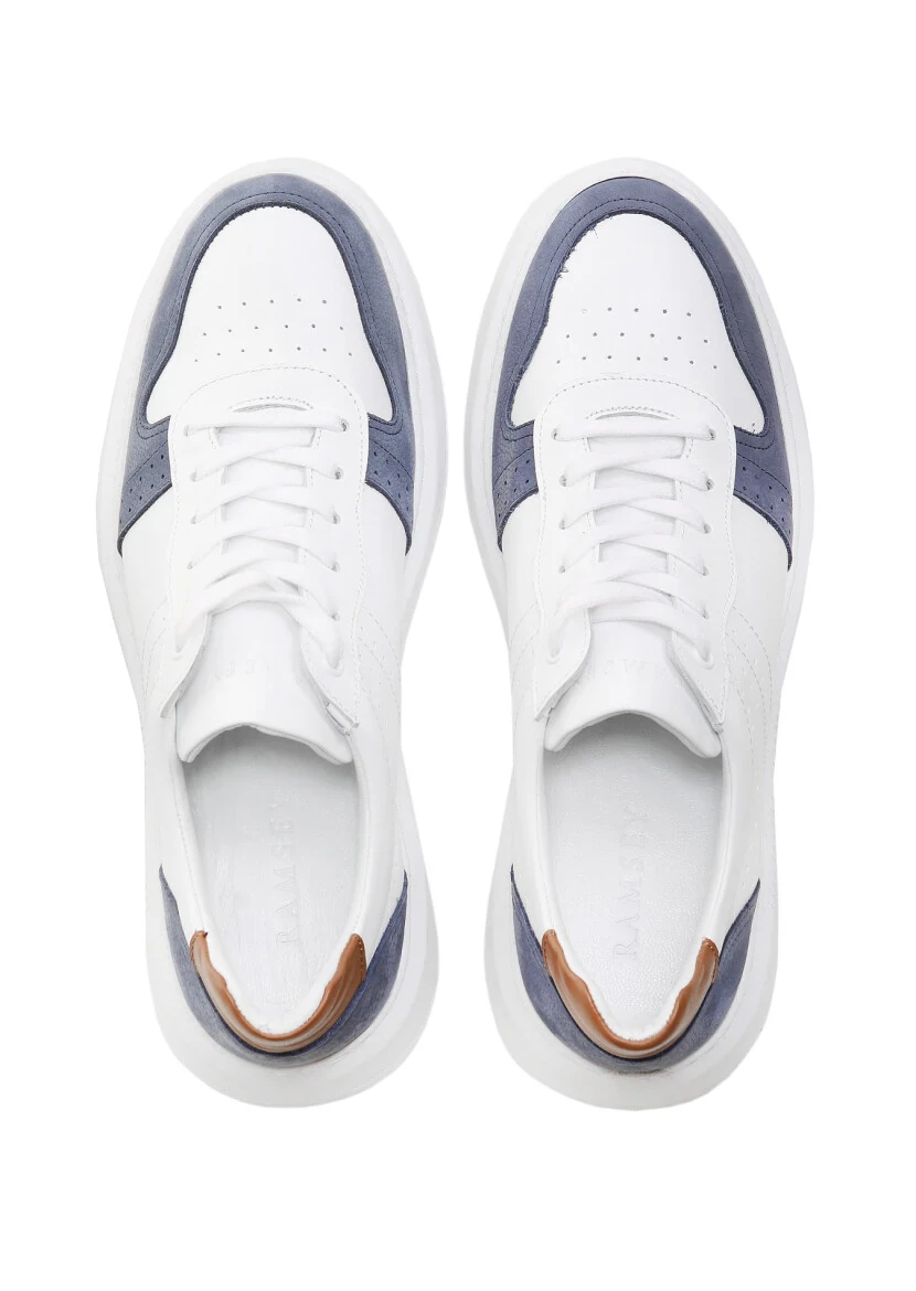 White Leather Casual Sneaker - 5