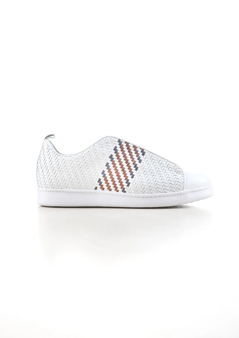 White Leather Sneaker - 1