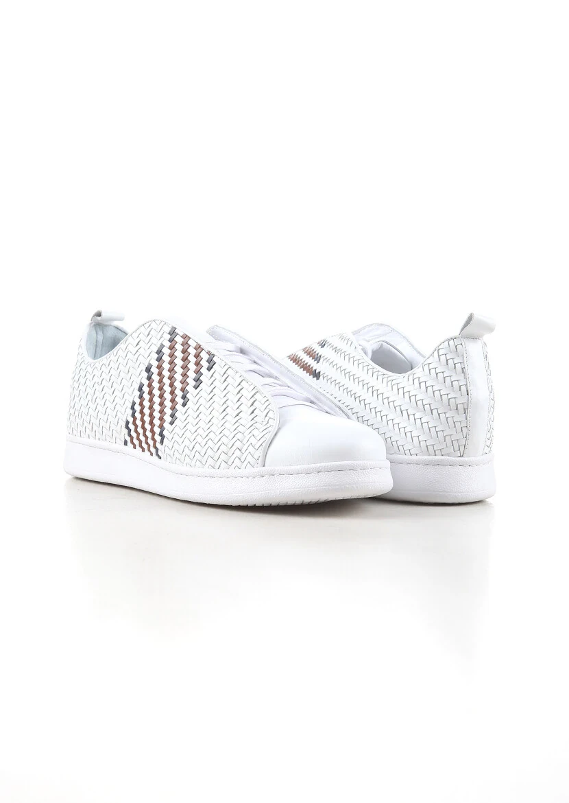 White Leather Sneaker - 3