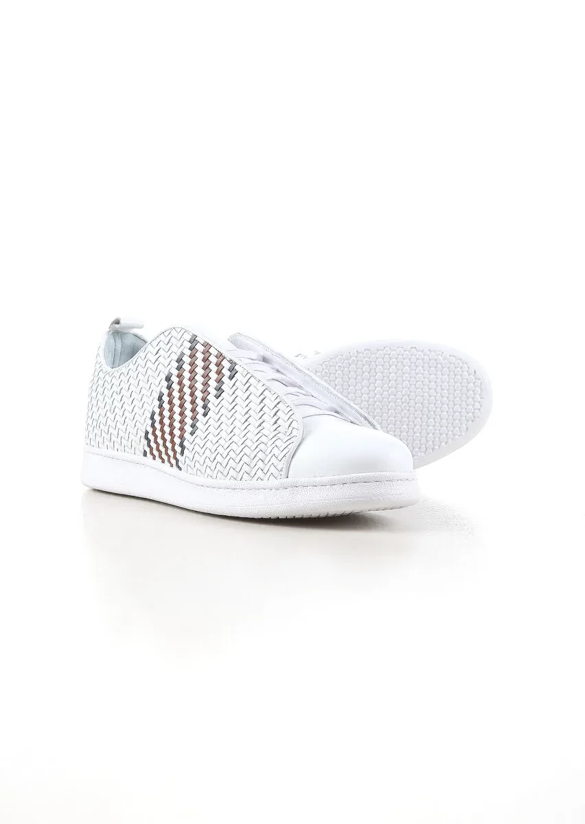 White Leather Sneaker - 4