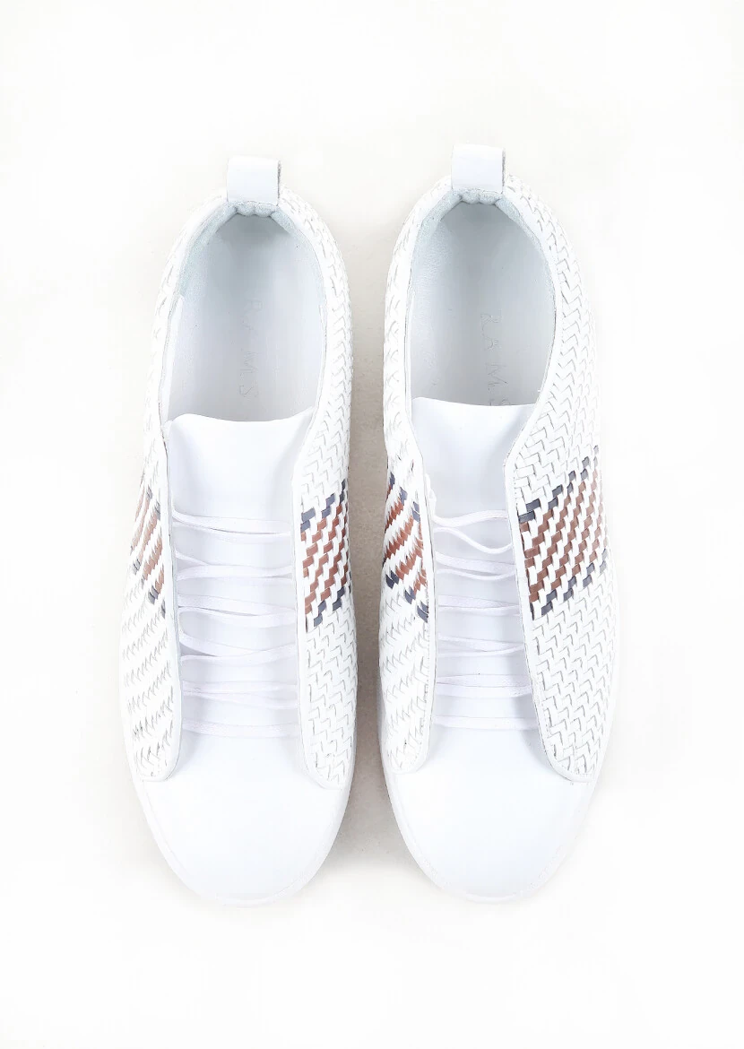 White Leather Sneaker - 5