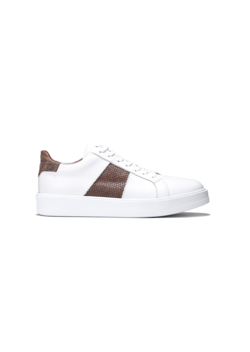 White Leather Sneaker - 1