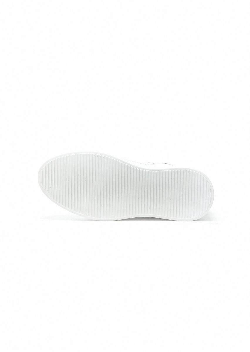 White Leather Sneaker - 5