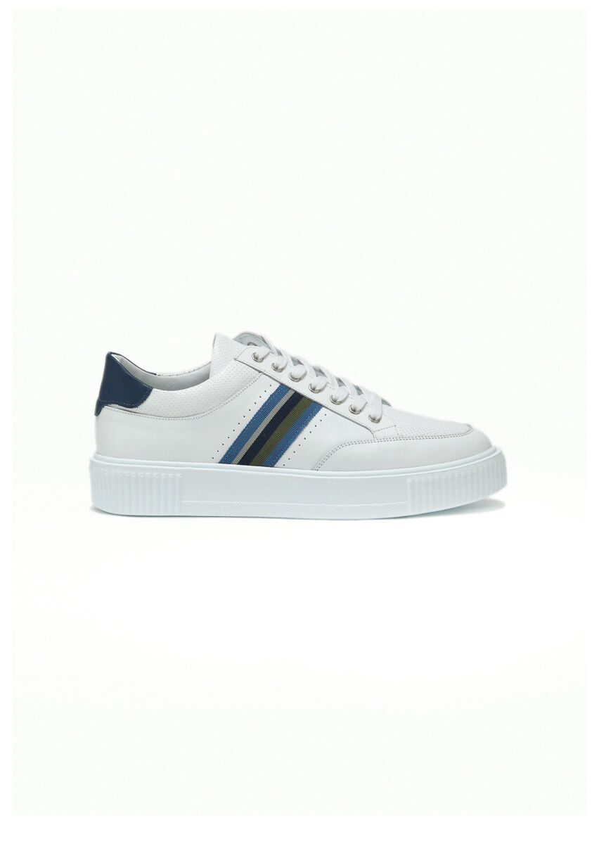 White Leather Sneaker - 1