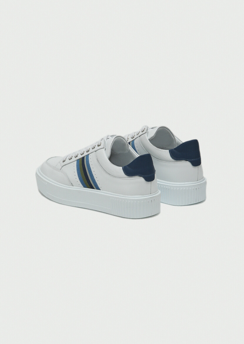 White Leather Sneaker - 3