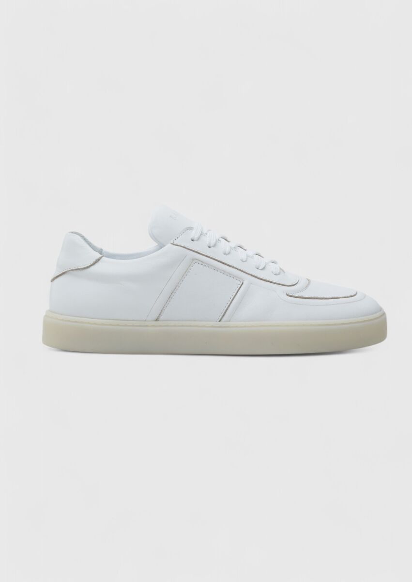 White Leather Sneaker - 1