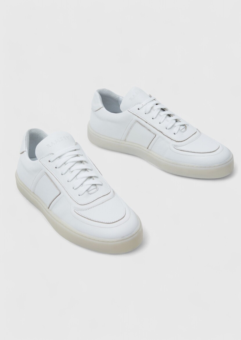 White Leather Sneaker - 3
