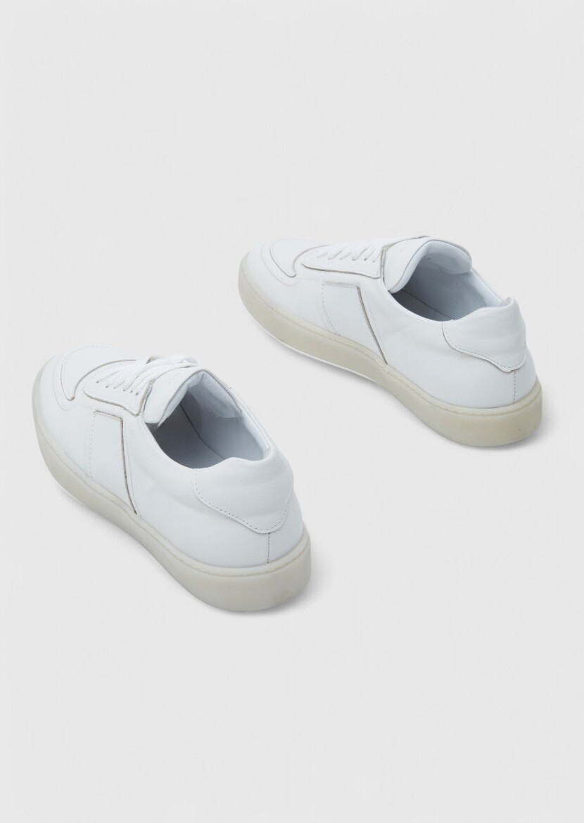 White Leather Sneaker - 5