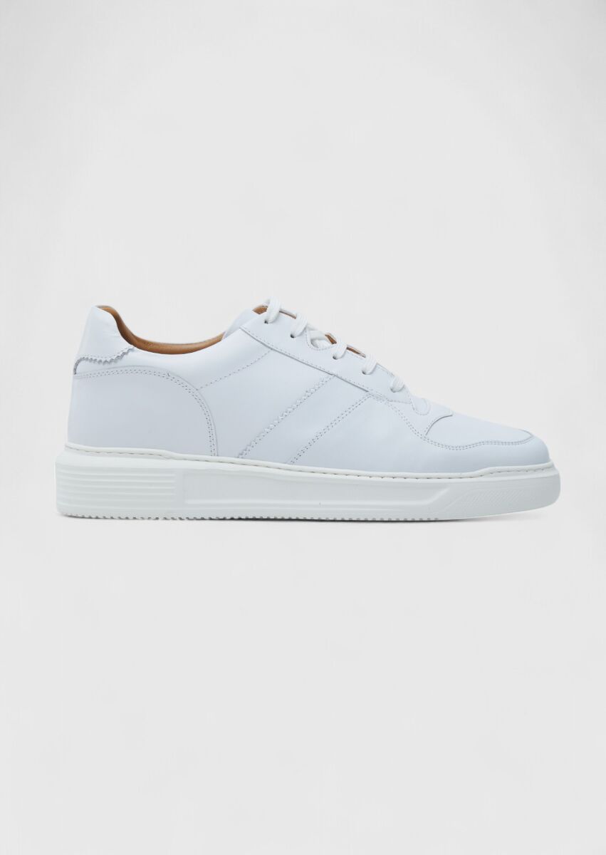White Leather Sneaker - 1