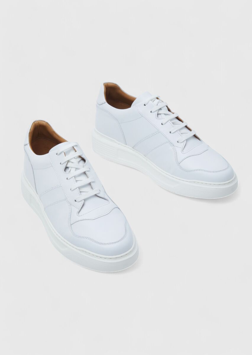 White Leather Sneaker - 3