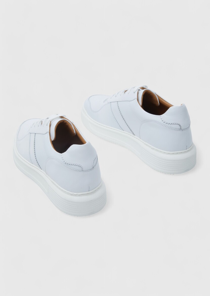 White Leather Sneaker - 5
