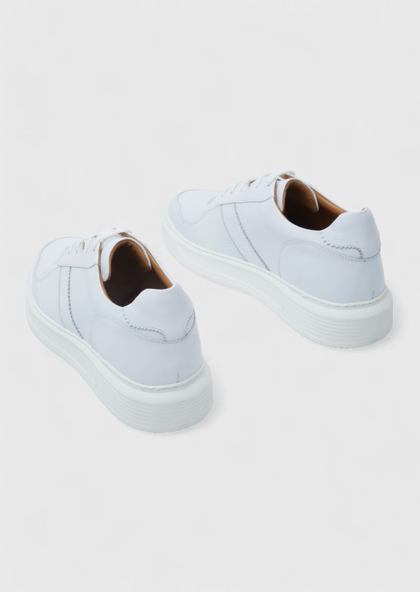 White Leather Sneaker - 5
