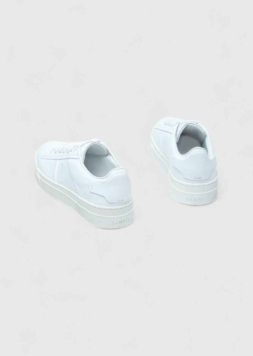 White Leather Sneaker - 5
