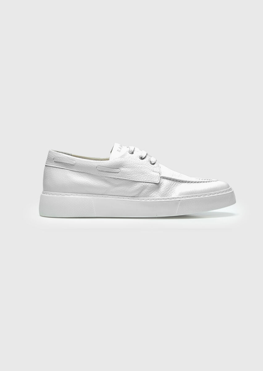White Leather Sneaker - 1