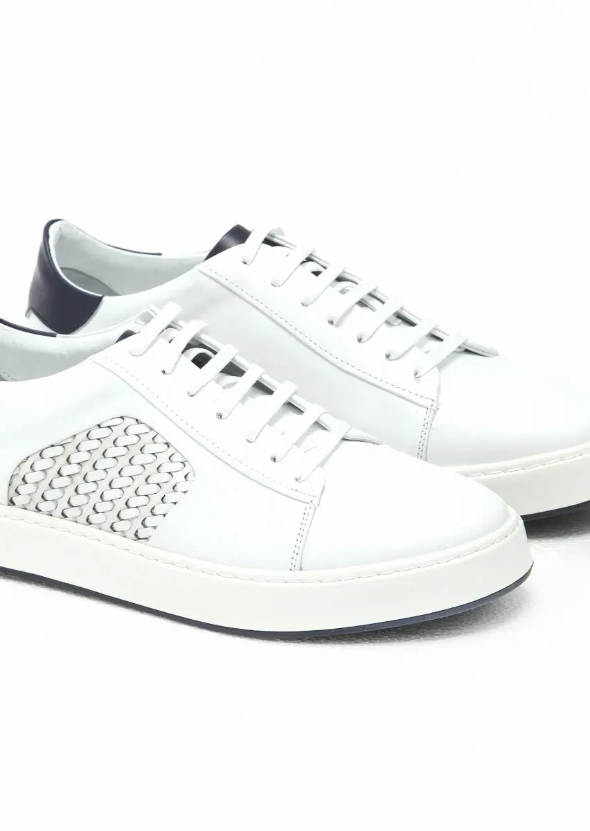White Leather Sport Sneaker - 3