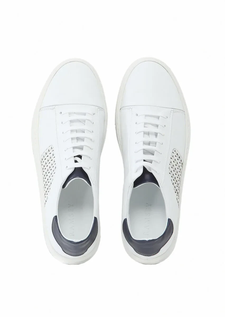 White Leather Sport Sneaker - 6