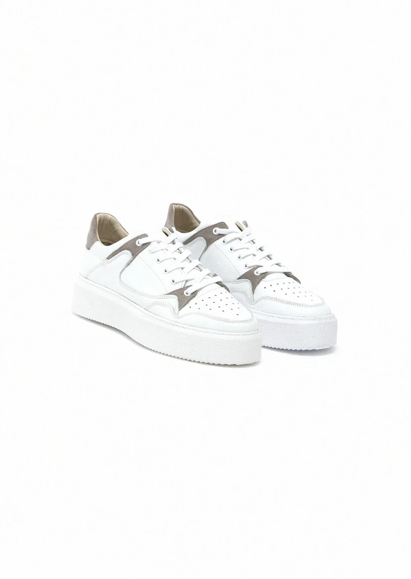 White Leather Sport Sneaker - 2