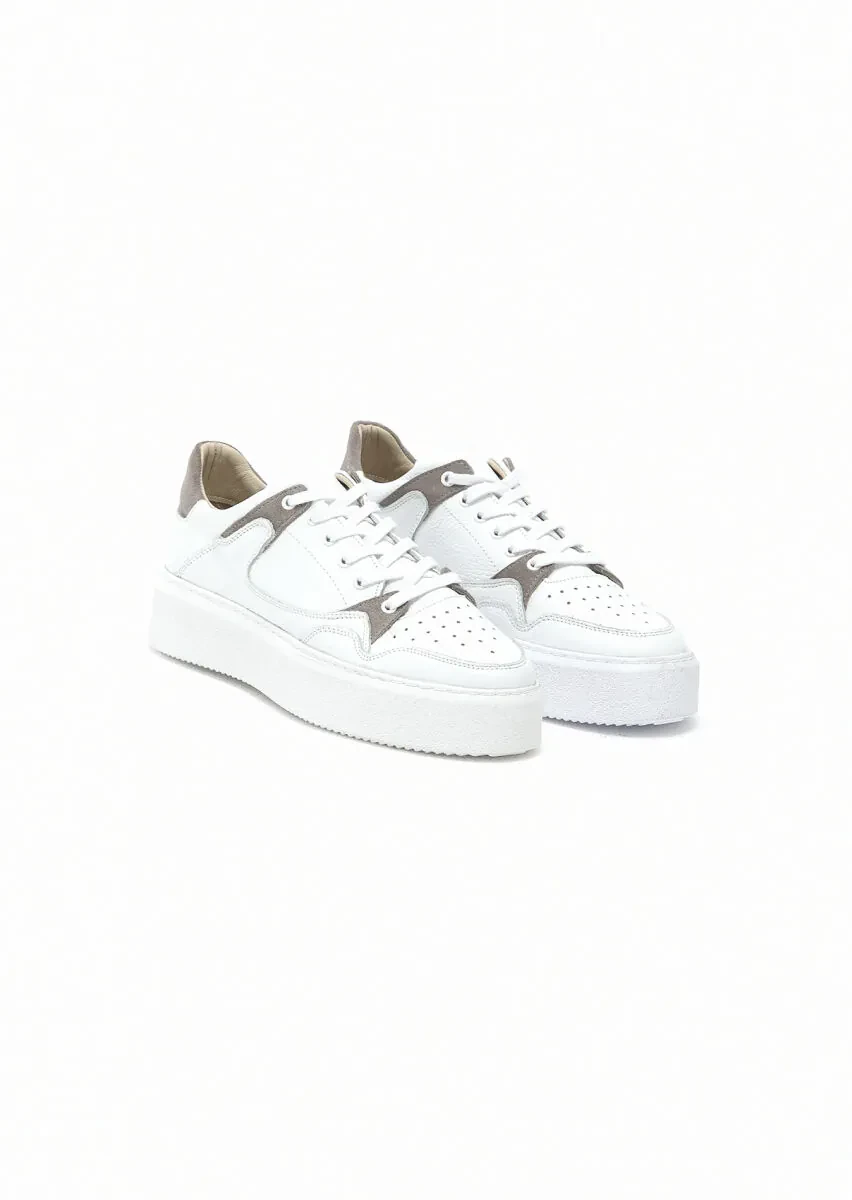 White Leather Sport Sneaker - 2