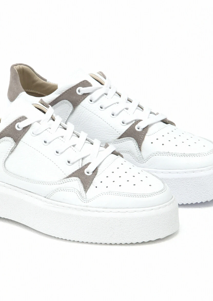 White Leather Sport Sneaker - 3