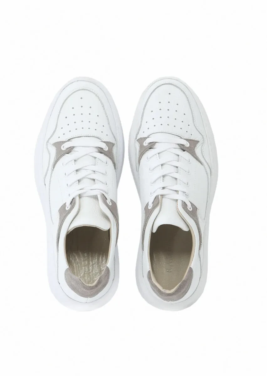 White Leather Sport Sneaker - 6