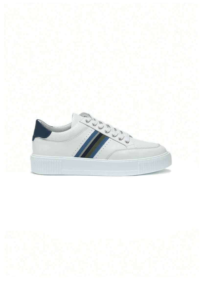 White Leather Sport Sneaker - 1