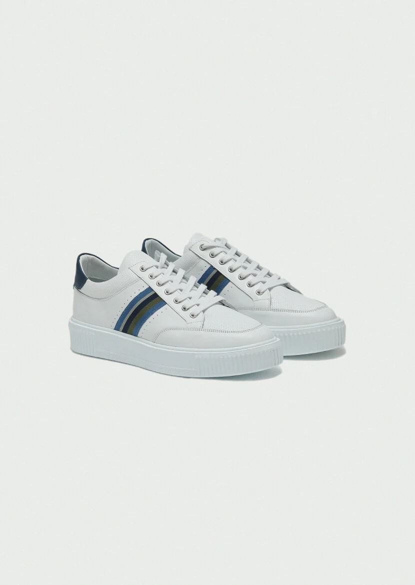 White Leather Sport Sneaker - 2
