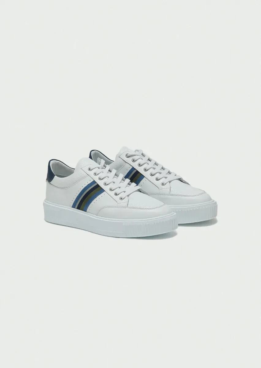 White Leather Sport Sneaker - 2