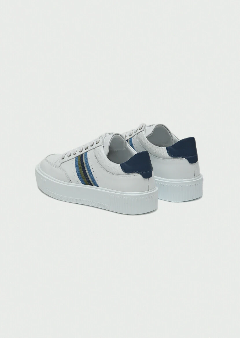 White Leather Sport Sneaker - 4
