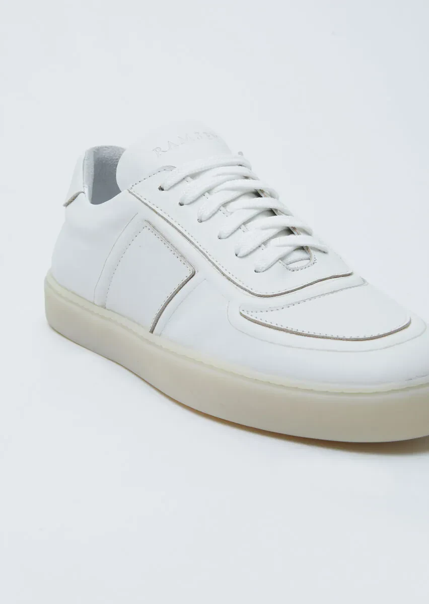White Leather Sport Sneaker - 2