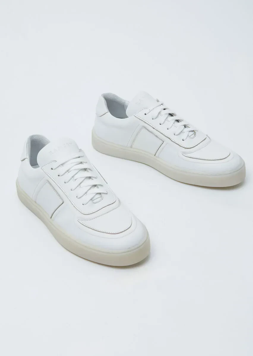 White Leather Sport Sneaker - 3