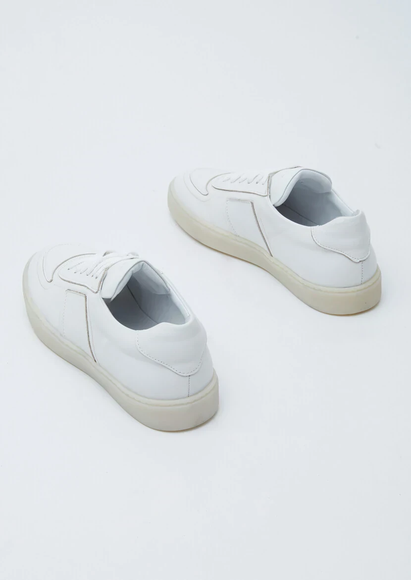 White Leather Sport Sneaker - 5