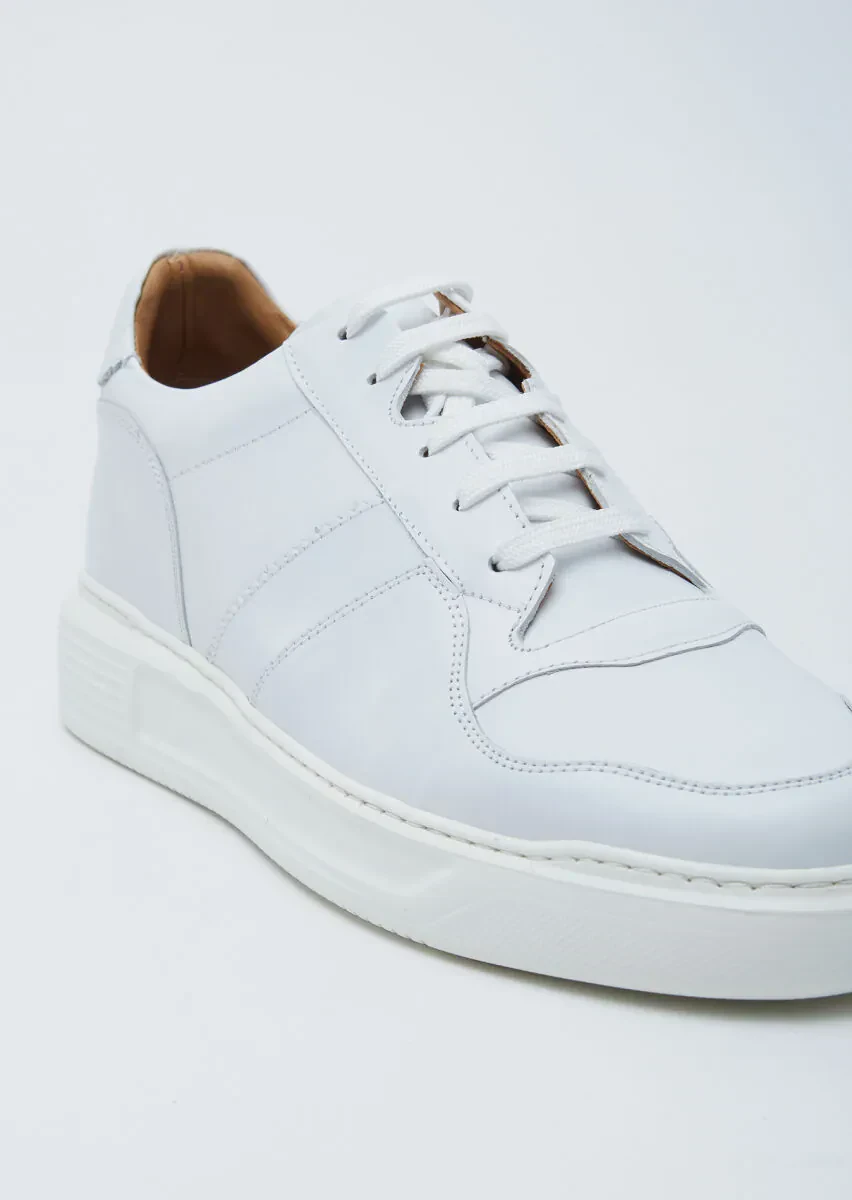 White Leather Sport Sneaker - 2