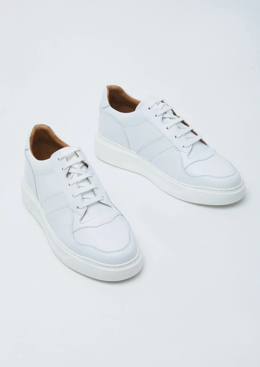 White Leather Sport Sneaker - 3