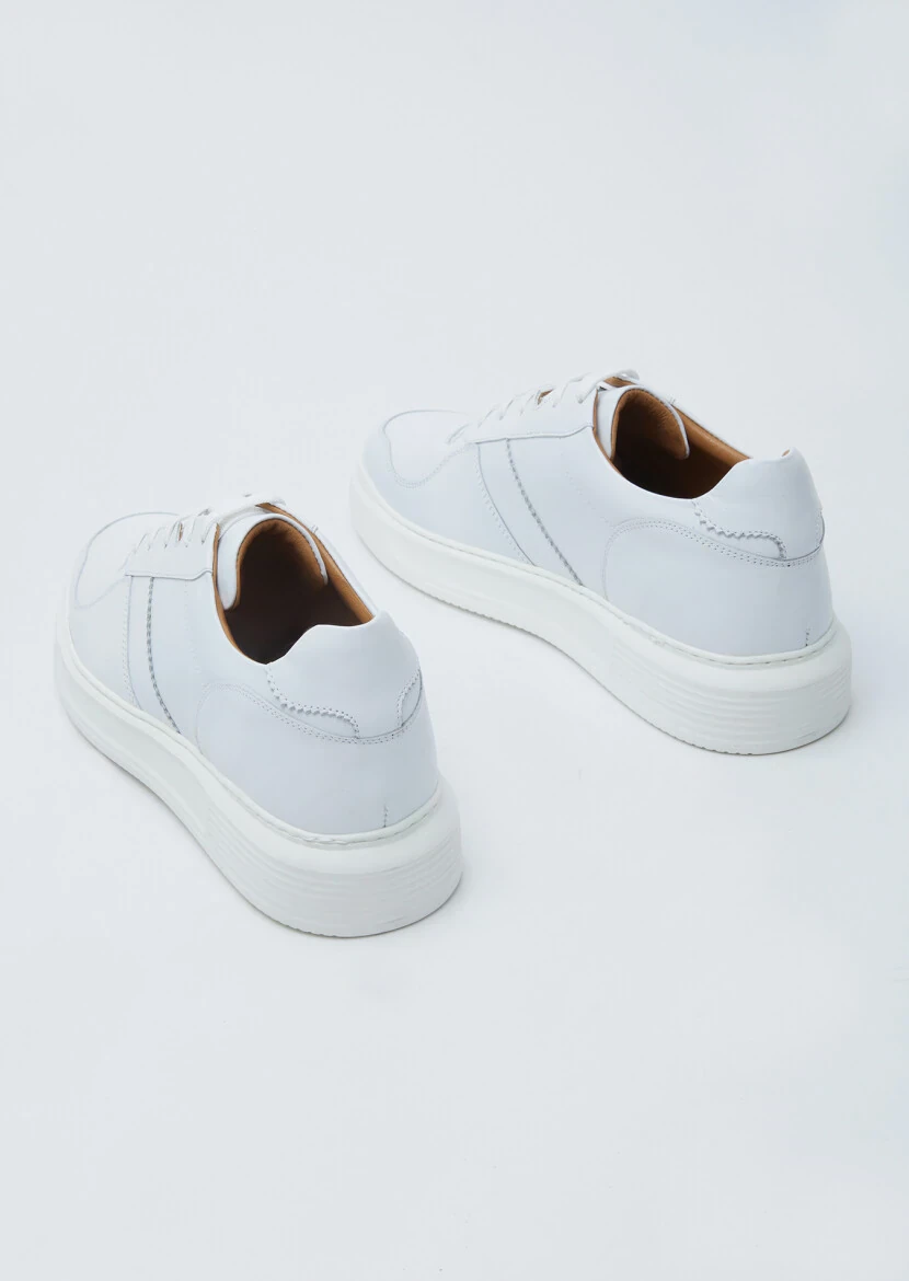 White Leather Sport Sneaker - 5