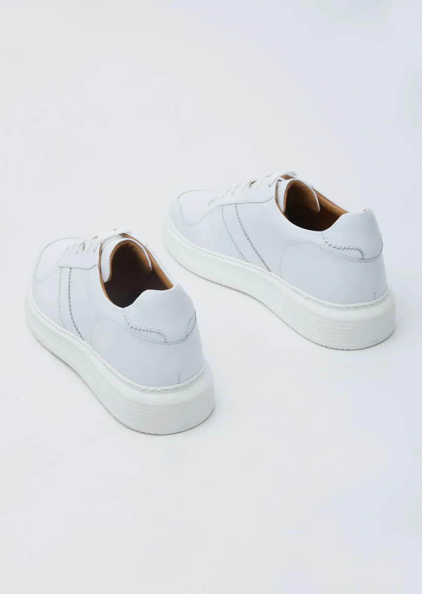 White Leather Sport Sneaker - 5