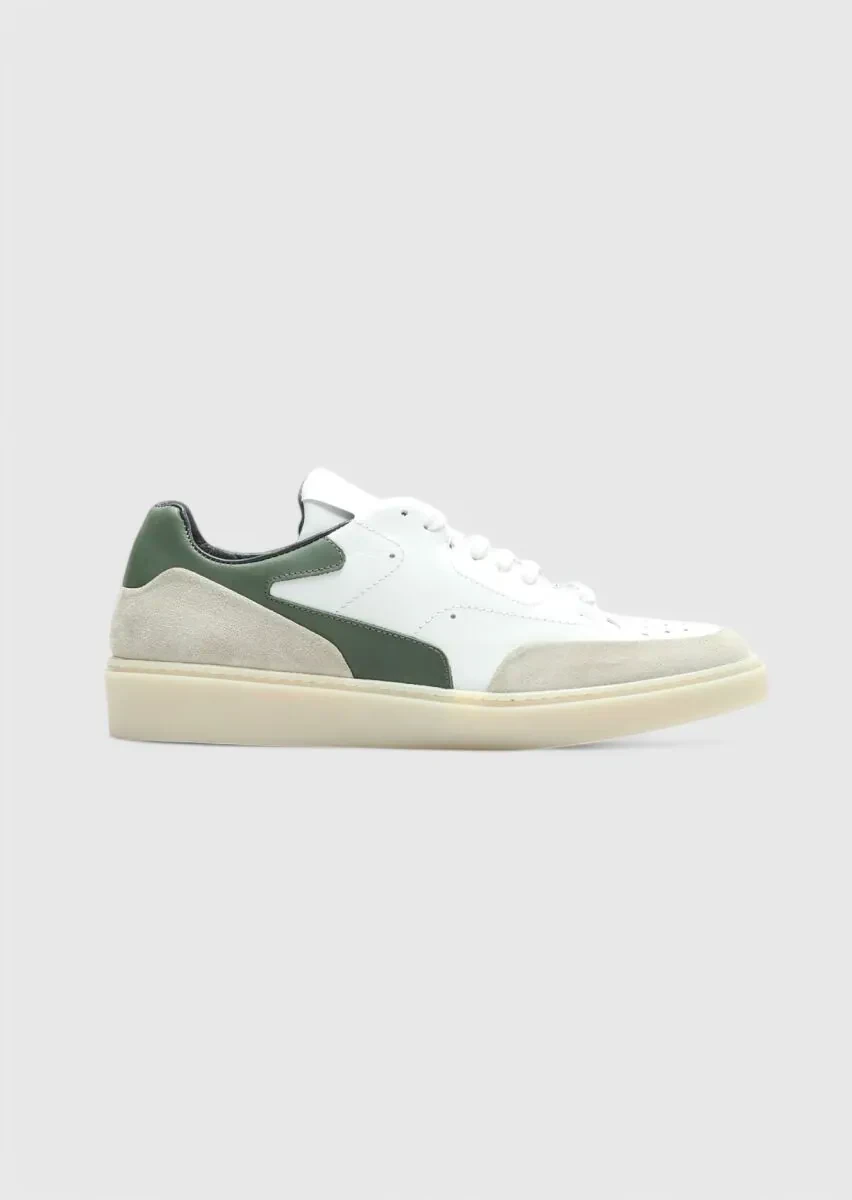 White Leather Sport Sneaker - 1