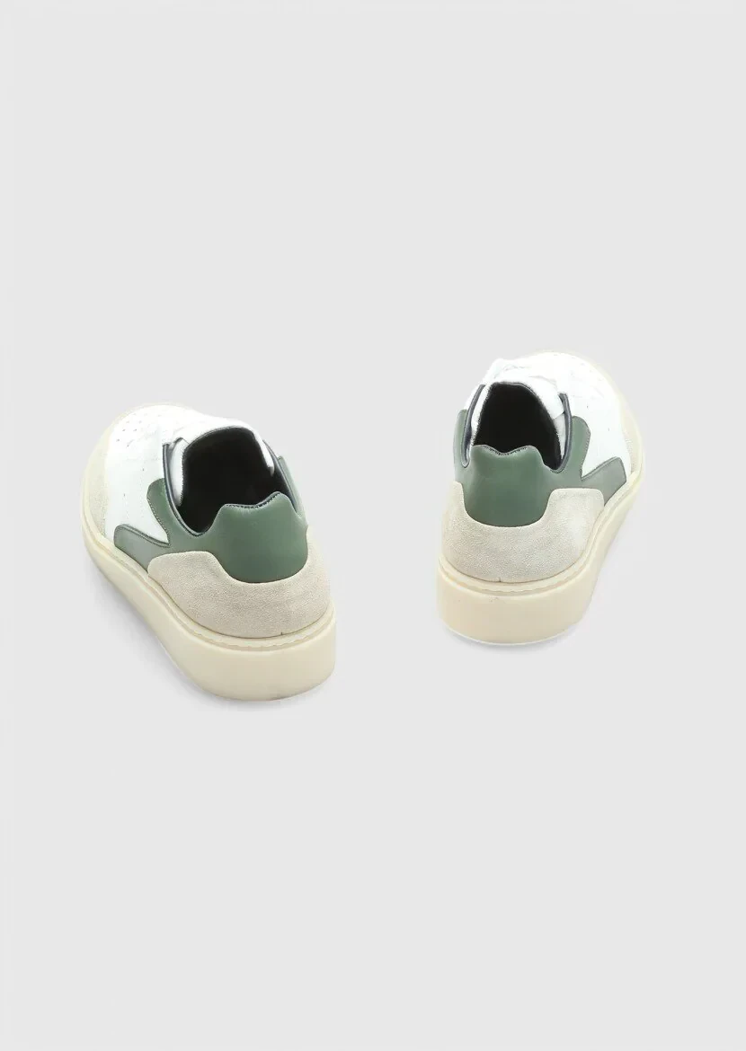 White Leather Sport Sneaker - 5