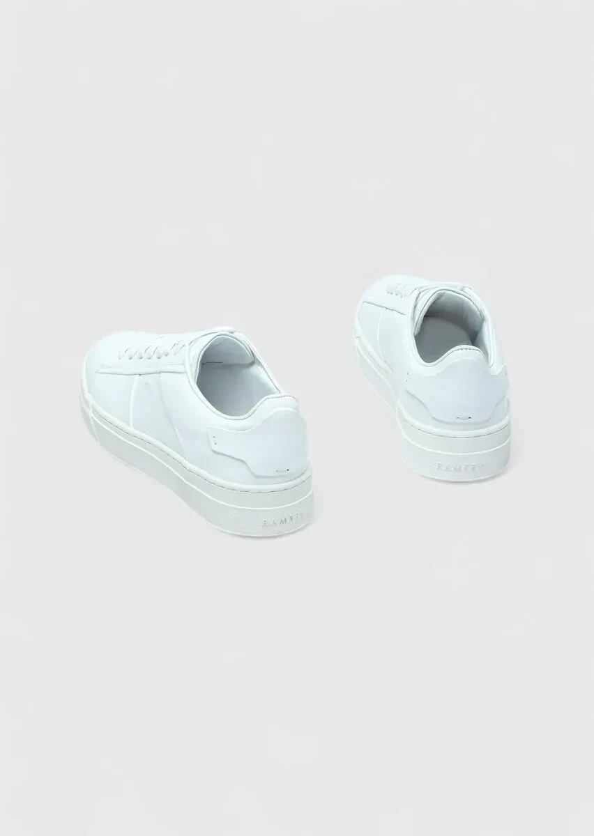 White Leather Sport Sneaker - 5