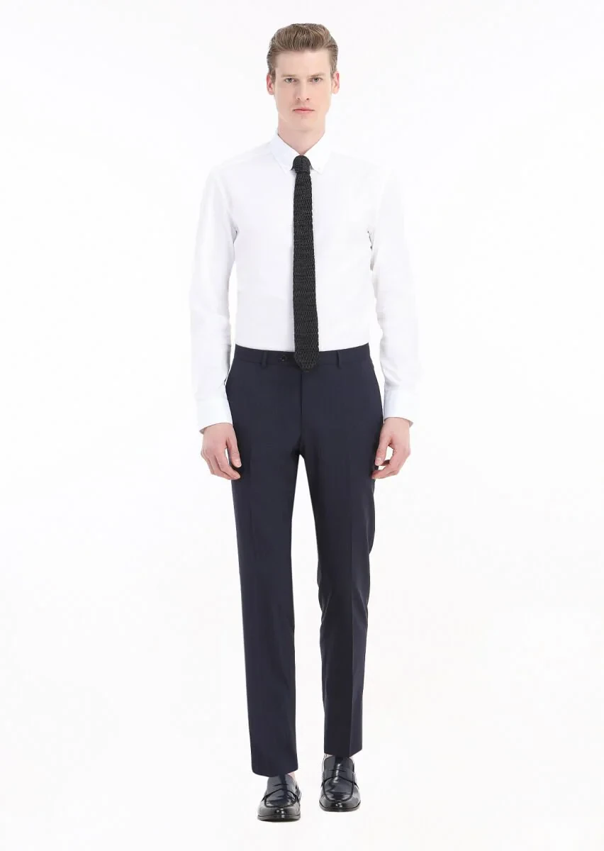 White Micro Regular Fit Weaving Classical 100% Cotton Shirt - 1
