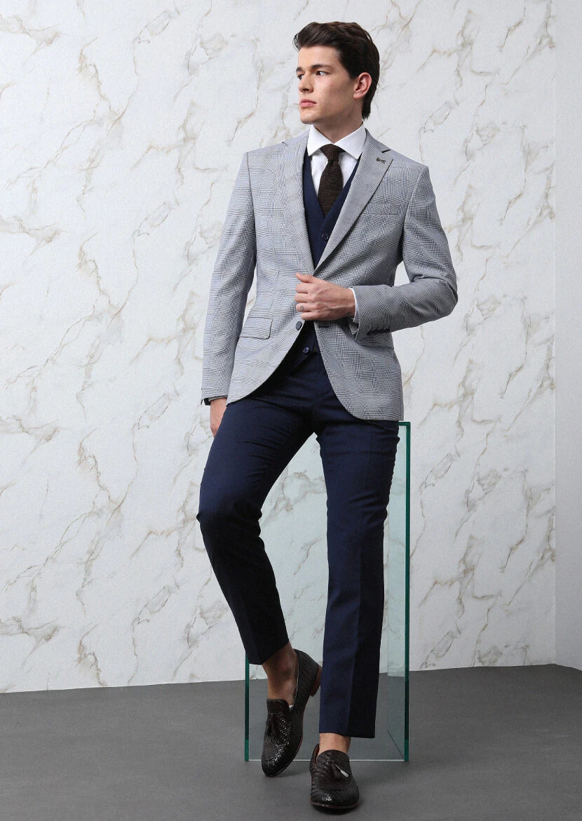 White Patterned Regular Fit Weaving Classical 100% Cotton Shirt - 3