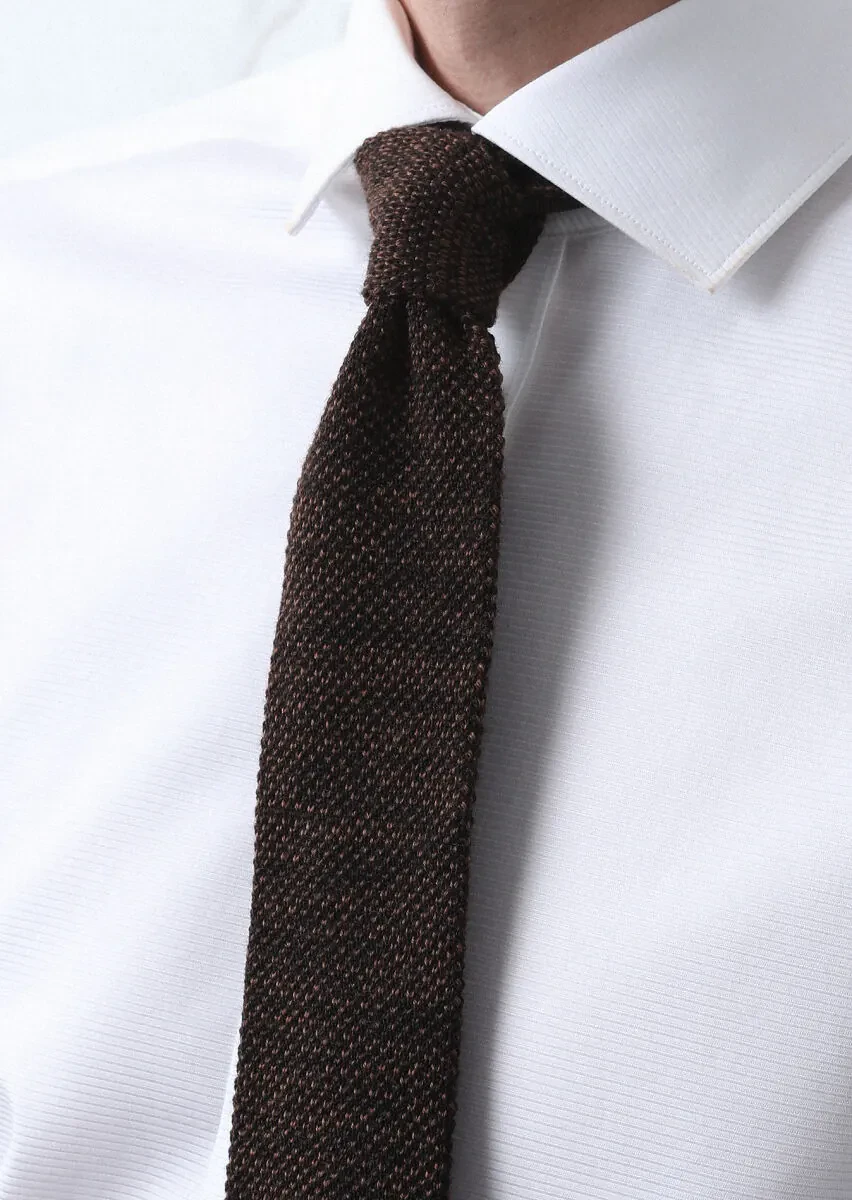 White Patterned Regular Fit Weaving Classical 100% Cotton Shirt - 5