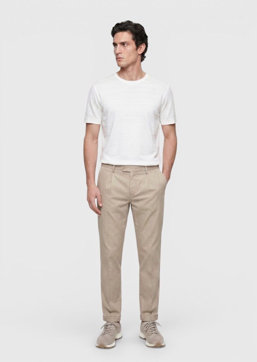 White Plain 100% Linen T-Shirt - 3