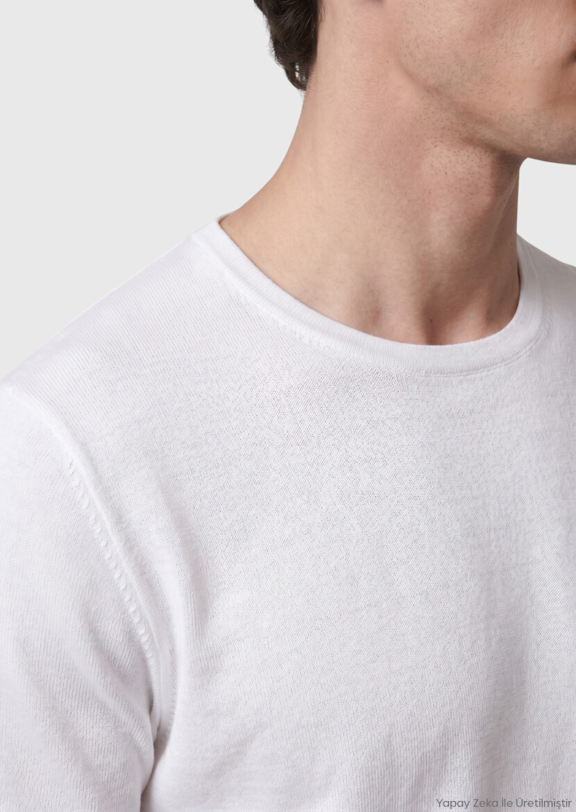 White Plain 100% Linen T-Shirt - RAMSEY